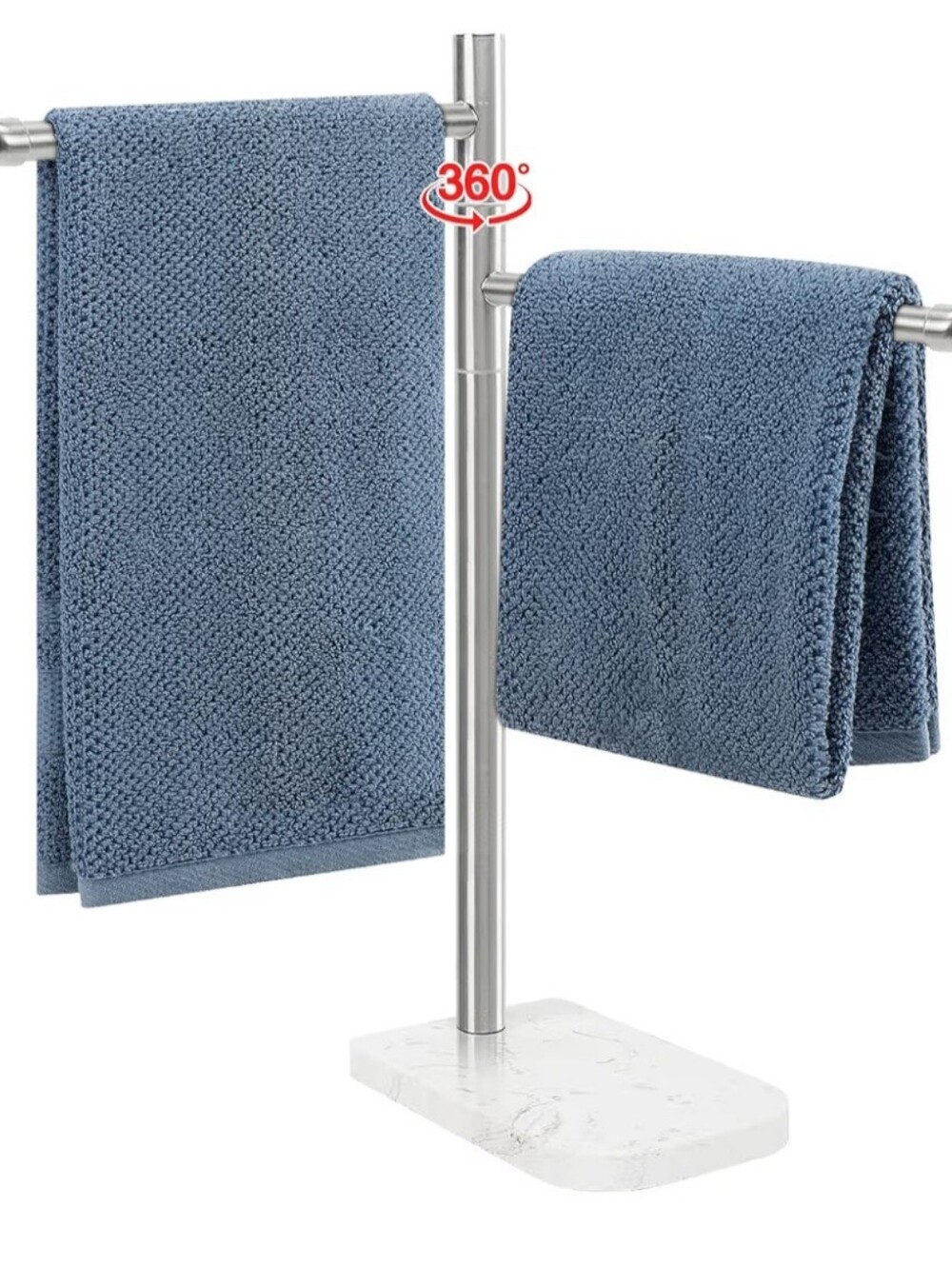 BathAce Hand Towel Stand with Marble Base, Stainless Steel